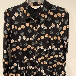 Boden Kitty Shirt Dress in Black, Delicate Daisy